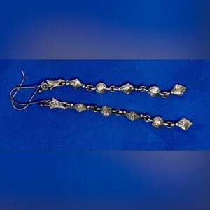 Scott Kay Sterling Silver Chain Dangle Earrings – Handcrafted, Oxidized Finish